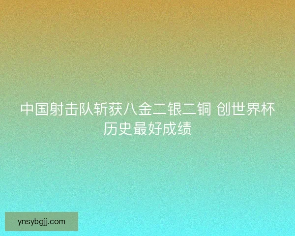 中国射击队斩获八金二银二铜 创世界杯历史最好成绩